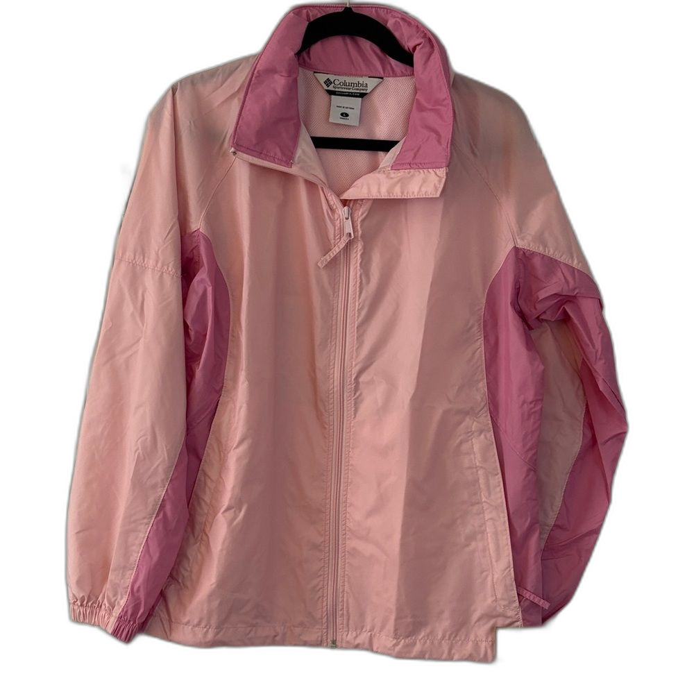 NWT Columbia Pink Windbreaker Jacket Women’s Large L 90s Y2K Retro